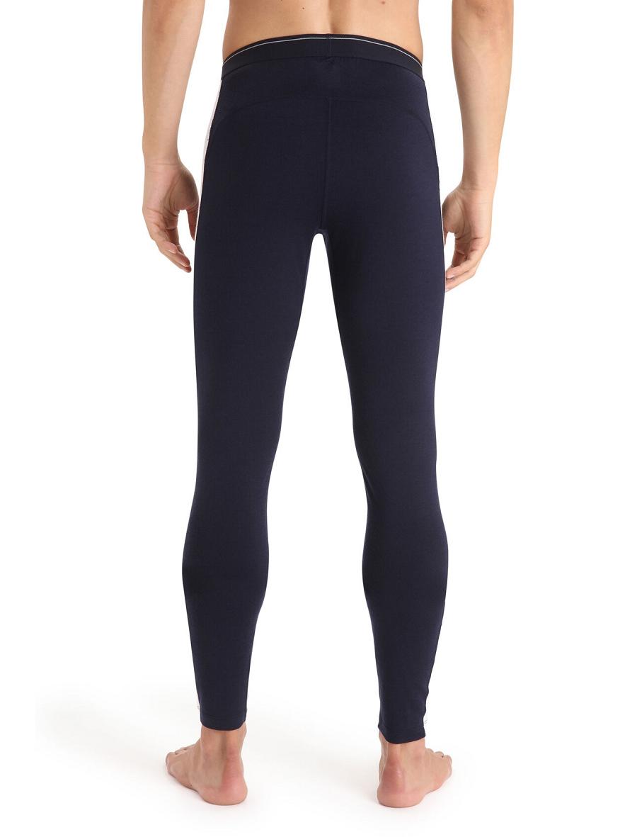 Icebreaker Merino 200 Sonebula Thermal Férfi Leggings Sötétkék Fehér | HU 1128YXFU